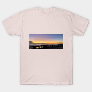 North Sea Sunrise over the Balustrade - Panorama T-Shirt